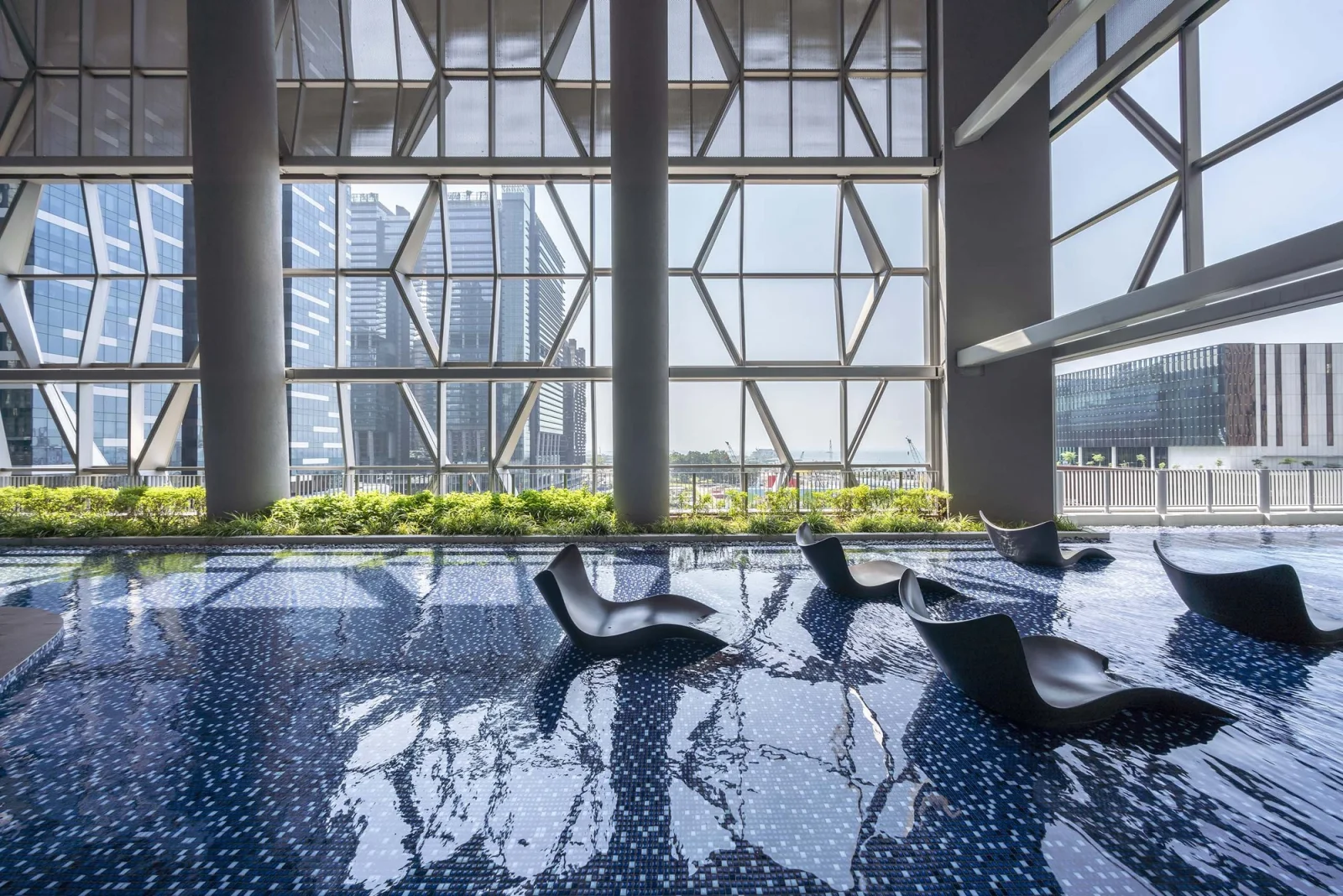 Pool on a sky garden level