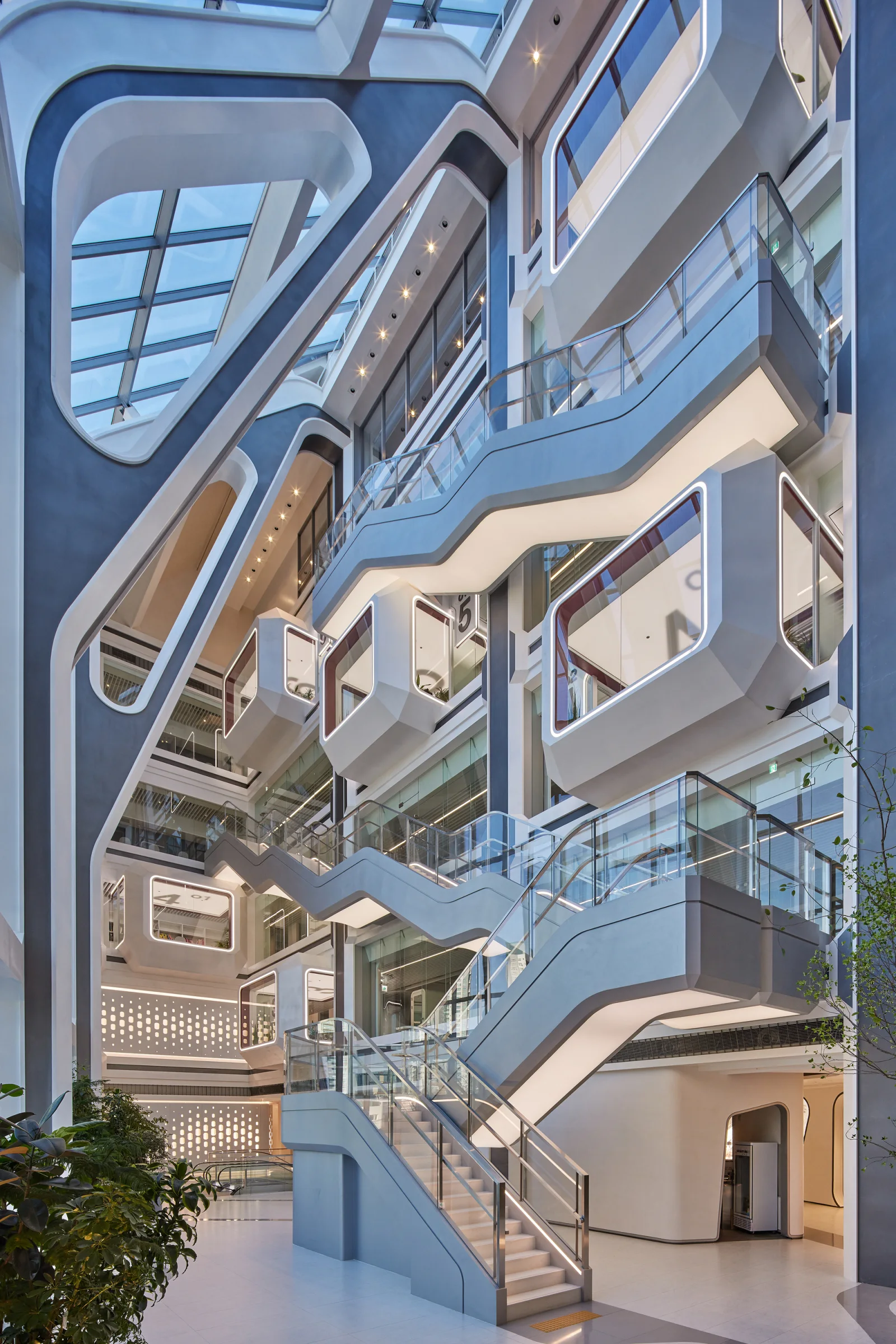 Stairs through the atrium