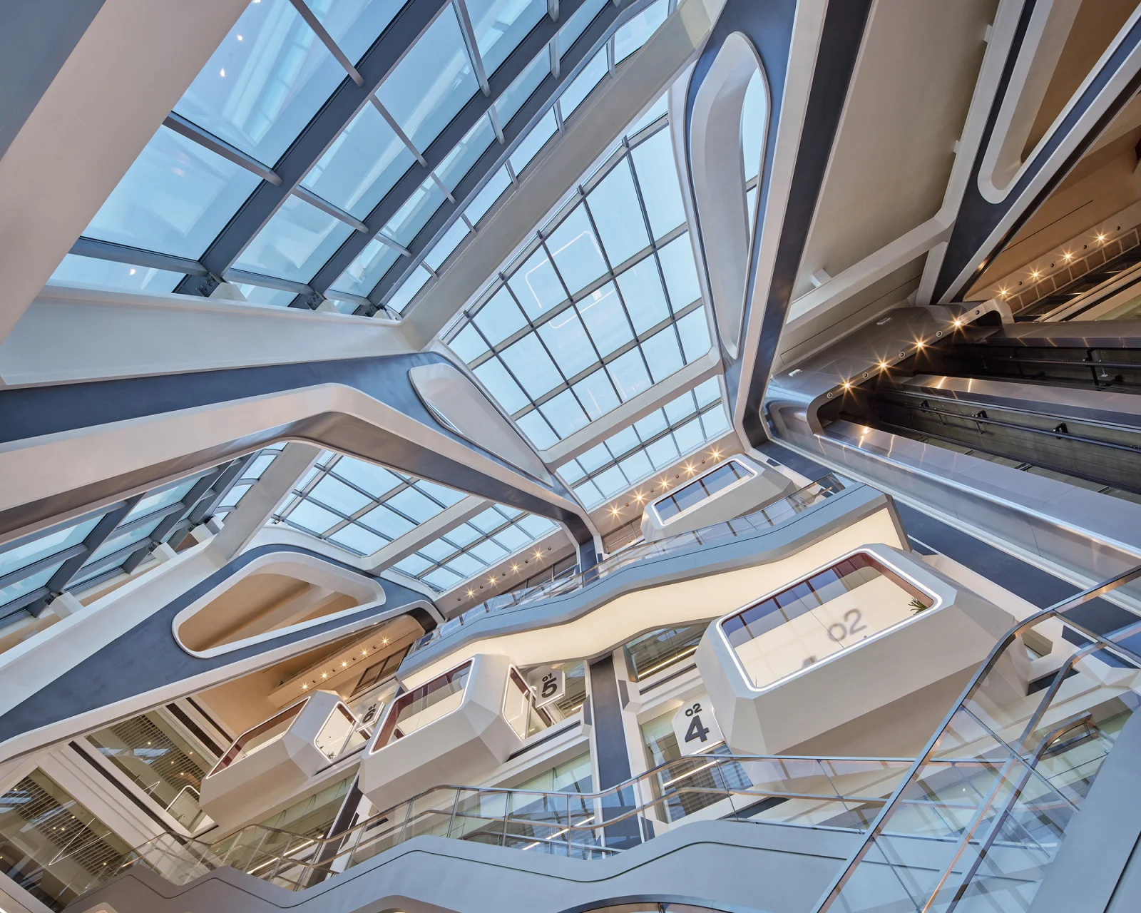 Looking up through the atrium